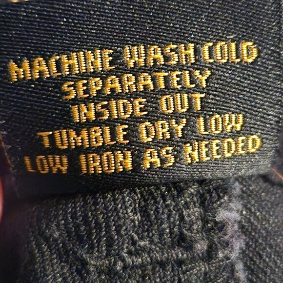 IMAN Women's Gold Buttons Pants Size M Solid Black Straight Leg Stretch Jeans - Picture 6 of 9